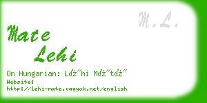 mate lehi business card